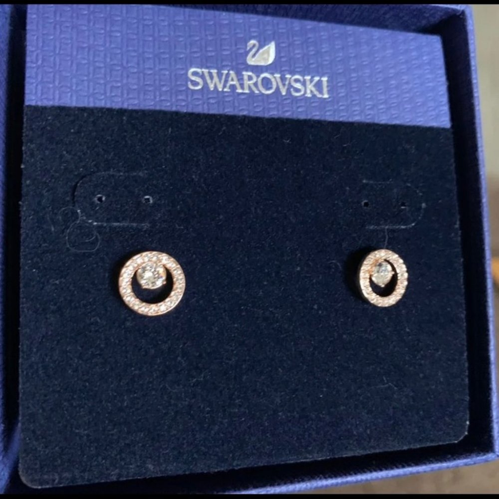 CREATIVITY CIRCLE PIERCED EARRINGS, ROSE GOLD